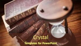  Presentation with books - Presentation consisting of hourglass-and-old-books background and a tawny brown colored foreground