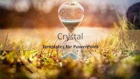  Presentation with water - Colorful slide deck enhanced with hourglass-at-sunset-by-water backdrop and a yellow colored foreground