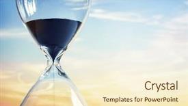  Presentation with sun flare in deep space - Cool new PPT theme with hourglass at sunset with copy backdrop and a cream colored foreground