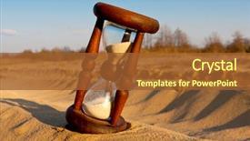  Presentation with timer - Presentation enhanced with hourglass in desert's sand background and a red colored foreground