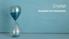  Presentation with blue - Presentation theme consisting of hourglass-on-a-blue-background background and a light blue colored foreground