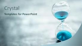  Presentation with space time - Presentation theme consisting of hourglass-on-blue-background background and a lemonade colored foreground