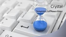  Presentation with keyboard - Slides enhanced with hourglass on computer keyboard background and a light gray colored foreground