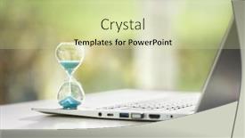  Presentation with time management - Slides having hourglass-on-laptop-computer-concept background and a soft green colored foreground