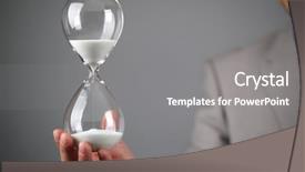  Presentation with timer - Slide set enhanced with hourglass timer concept for business background and a gray colored foreground
