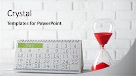  Presentation with brick wall - Beautiful slides featuring hourglass with calender on brick backdrop and a white colored foreground