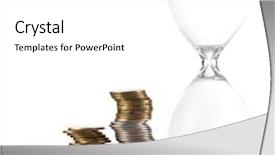  Presentation with challenge - PPT layouts with hourglass with coins isolated background and a  colored foreground