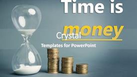  Presentation with gupta coins - PPT theme consisting of hourglass with coins on gray background and a  colored foreground