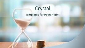  Presentation with old wooden table food - Audience pleasing PPT theme consisting of hourglass with coins on wooden backdrop and a  colored foreground