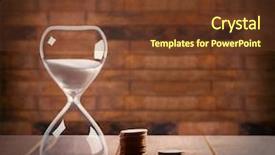  Presentation with wooden - Beautiful slide deck featuring hourglass with coins on wooden backdrop and a tawny brown colored foreground