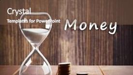  Presentation with wooden - Audience pleasing presentation consisting of hourglass with coins on wooden backdrop and a  colored foreground