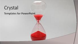  Presentation with sand - Presentation design consisting of hourglass with red sand background and a light gray colored foreground