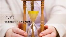  Presentation with learn english concept time - Presentation design having hourglasses-in-business-concept background and a coral colored foreground