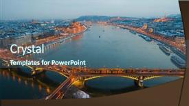  Presentation with danube - PPT theme enhanced with hours - budapest by night hungary background and a ocean colored foreground