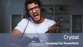  Presentation with family playing board game - Slides enhanced with hours late in the office background and a ocean colored foreground