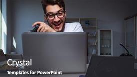  Presentation with video game 3d play games - Theme featuring hours late in the office background and a dark gray colored foreground