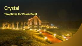  Presentation with house - Cool new PPT theme with hourse night - nice modern house during evening backdrop and a wine colored foreground