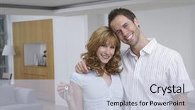  Presentation with new parents at home baby - PPT layouts enhanced with house - portrait of a happy young background and a  colored foreground