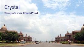  Presentation with president - Slide deck consisting of indian parliament house - president's residence in india background and a sky blue colored foreground