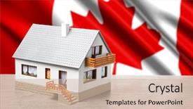  Presentation with classic - Slides having house against canada flag background background and a soft green colored foreground
