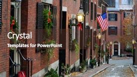  Presentation with boston - Cool new presentation with house american flag - acorn street boston backdrop and a tawny brown colored foreground