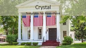  Presentation with 4th july - Colorful presentation design enhanced with house american flag - home decorated for the 4th backdrop and a mint green colored foreground