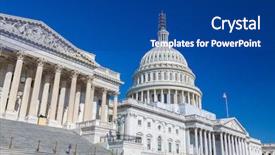  Presentation with capitol - Slide deck featuring house american flag - us capitol washington dc background and a ocean colored foreground