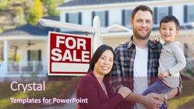  Presentation with real estate for sale - Audience pleasing PPT layouts consisting of house and for sale backdrop and a tawny brown colored foreground