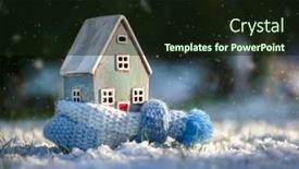  Presentation with house heating - PPT theme with house-and-home-winter-heating background and a  colored foreground