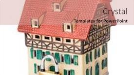  Presentation with house key - PPT theme consisting of house-and-key-isolated background and a coral colored foreground