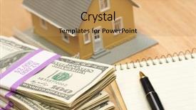  Presentation with pen - Colorful theme enhanced with house and money with pad backdrop and a yellow colored foreground