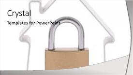  Presentation with padlock - Audience pleasing PPT layouts consisting of house and padlock with clipping path backdrop and a white colored foreground