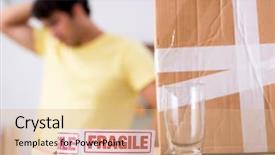  Presentation with moving - PPT layouts consisting of house and relocating with fragile background and a coral colored foreground