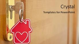  Presentation with keyhole - Beautiful slide set featuring house and stick the key backdrop and a  colored foreground