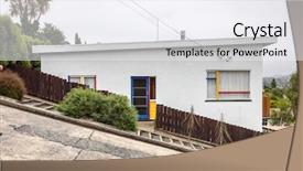  Presentation with road - PPT layouts enhanced with house at the very steep background and a white colored foreground
