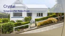  Presentation with road - Audience pleasing presentation design consisting of house at the very steep backdrop and a sky blue colored foreground