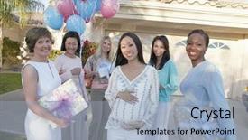  Presentation with baby shower - PPT layouts enhanced with house attending baby shower background and a light blue colored foreground