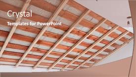  Presentation with under construction - PPT theme consisting of house-attic-under-construction-mansard background and a coral colored foreground