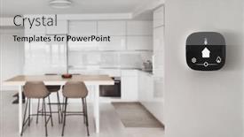  Presentation with luxury house - Theme having house-automation-luxury-apartment-condo background and a light gray colored foreground