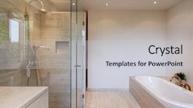  Presentation with bathroom - Slide deck consisting of house bathtub and shower background and a light gray colored foreground