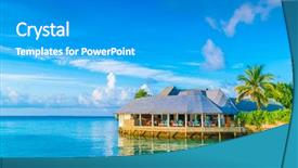  Presentation with maldives - Amazing theme having house beach - beautiful water villas in tropical backdrop and a gray colored foreground