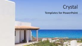  Presentation with aqua - Cool new presentation theme with house beach - formentera north escalo es calo backdrop and a  colored foreground
