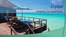  Presentation with lagoon - Slide set enhanced with house beach - overwater villa balcony overlooking green background and a light blue colored foreground