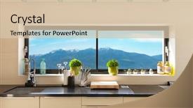  Presentation with architecture - Beautiful PPT theme featuring house beautiful interiors detail kitchen backdrop and a lemonade colored foreground