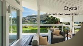  Presentation with veranda - Colorful theme enhanced with house beautiful veranda with furniture backdrop and a mint green colored foreground