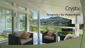  Presentation with veranda - Audience pleasing slide set consisting of house beautiful veranda with furniture backdrop and a light gray colored foreground