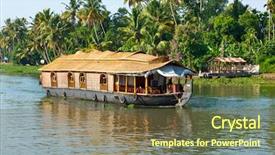  Presentation with house boat - PPT layouts enhanced with house boat - houseboat on kerala backwaters kerala background and a tawny brown colored foreground