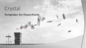  Presentation with brick - PPT layouts with house-brick-roof-mixed-media background and a light gray colored foreground