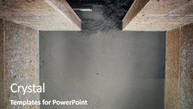  Presentation with build - Presentation theme with house build - new concrete floor top view background and a  colored foreground