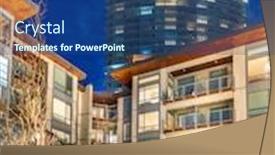  Presentation with house building - Presentation theme having house-building-and-city-construction background and a ocean colored foreground